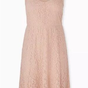Torrid Blush Lace Dress Sz 00 NWT